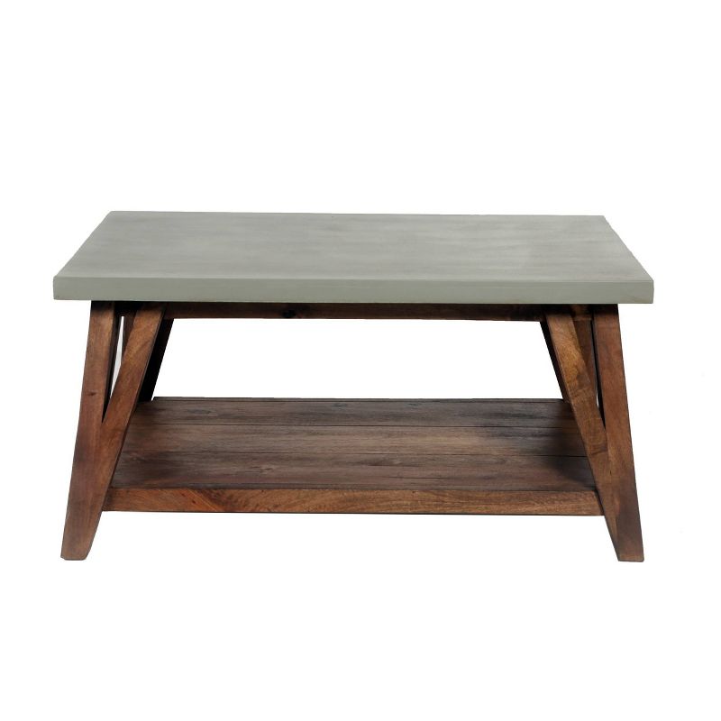 Brookside Entryway Bench Concrete Coated Top and Wood Light Gray/Brown - Alaterre Furniture, 3 of 8