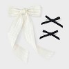 Ivory Hair Bow with Salon Hair Clip Bows Set 3 pc - Wild Fable™ White/Black - 2 of 3
