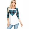 Women's Plaid Heart Raglan Tee - HEIMISH USA - 3 of 3