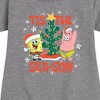 Girls' - SpongeBob SquarePants - Tis The Season Graphic Short Sleeve Fleece Dress - 2 of 4