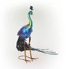 28" Metal Peacock Outdoor Decor With Glossy Finish Statue - Alpine Corporation: Garden Art, No Battery Required - 4 of 4