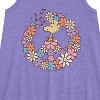 Girls' - Peanuts - Floral Peace Sign Woodstock Graphic Sleeveless Aline Dress - 2 of 4