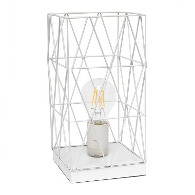 Metal Geometric Square Table Lamp White - Simple Designs