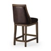 HomeRoots 26" Brown Faux Leather and Solid Wood Counter Height Swivel Bar Chair - 4 of 4