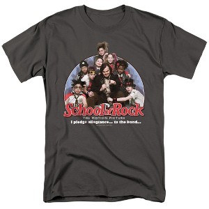 School Of Rock I Pledge Allegiance Adult T-Shirt Charcoal - 1 of 4