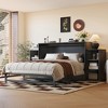 TIRAMISUBEST Full/Queen Size Murphy Bed with 2 Bedside Cabinets, Storage Folding Wall Bed Frame with Large Drawer - 2 of 4