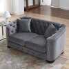 NicBex 59/77 Inch Loveseat,Modern Chesterfield Velvet Loveseat Sofa with Tufted Backrests,Upholstered Couch for Living Room,Bedroom,Lounge - 2 of 4