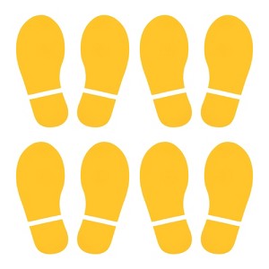 Unique Bargains Home Classroom Floor Stairs Decal PVC Footprint Sticker 4 Pairs - 1 of 4