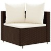 vidaXL Patio Sofa Set with Cushions Garden Furniture 10 Piece Poly Rattan - Brown and Cream - 3 of 4