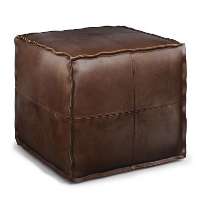 NicBex Square Pouf Ottoman Soft Footstool for Lounge Area, Bedroom, Dark Brown