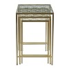 Olivia & May Metal Nesting Tables Pale (Set of 3) Gold: Satin Finish, Glass Surface, Iron Frame, No Assembly Required - 4 of 4