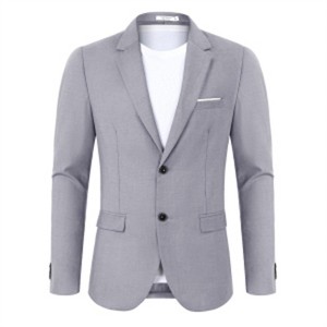 Clearlove Mens Slim Fit Two Button Suit Jacket Classic Notch Lapel Blazer Professional Tailored Dress Coat Wedding Business Formal Wear gray 3XL - 1 of 4
