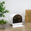VisioGear Covered Litter Box, Litter Box with Lid, Scoop Enclosed Drawer  for Cats, White &Brown, 17"*17.3"*18.5" - 2 of 4