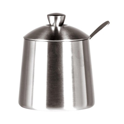 Frieling Sugar bowl /spoon, brushed finish, 10 fl. Oz., Stainless steel