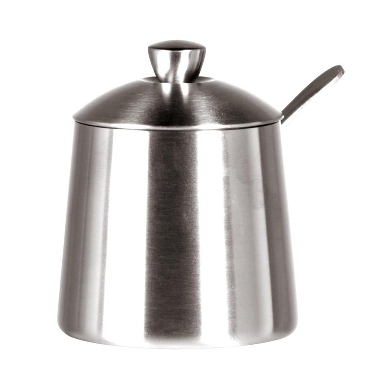 Frieling Sugar bowl /spoon, brushed finish, 10 fl. Oz., Stainless steel, 1 of 5