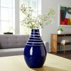 Sagebrook Home Blue and White Striped Primeval Ceramic Vase - Contemporary 10" Vase for Floral Arrangements - Stylish Table Centerpiece Home Office - 3 of 4