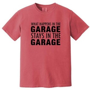 Simply Sage Market Men's What Happens In The Garage Short Sleeve Garment Dyed Tee - 1 of 3