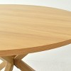 5-Piece Round Dining Set for 4, Dining Table Set with Bouclé Fabric Mesh Rattan Backrest Armreat Dining Chair, Dining Room Furniture - Maison Boucle - 4 of 4