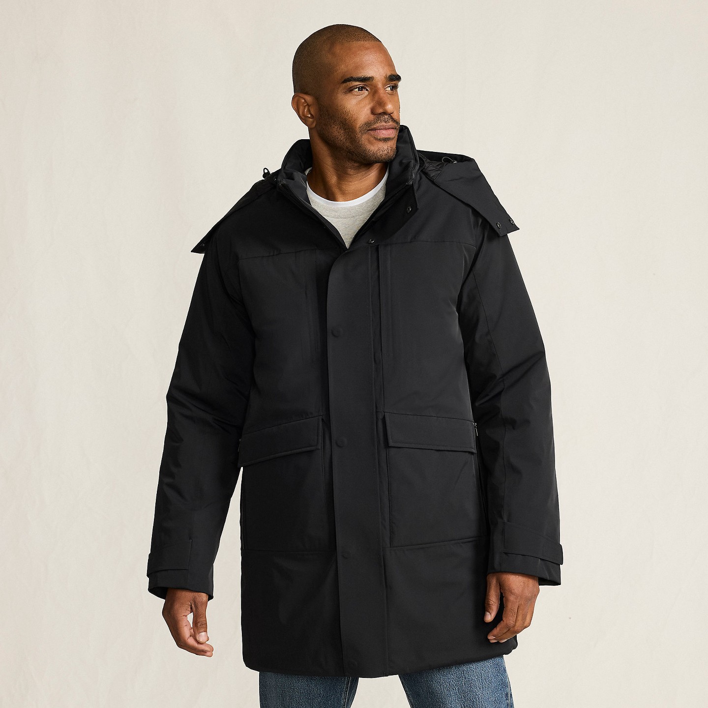 Мужская куртка Lands' End Squall Thermal Insulated Parka - Medium - Black, цвет: Чёрный — фото 1