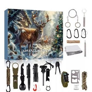 Men's Advent Calendar Survival Kit - 24-Day Christmas Countdown Calendar, 24-Day Camping Survival Gear - A must-have for outdoor adventure enthusiasts - 1 of 4