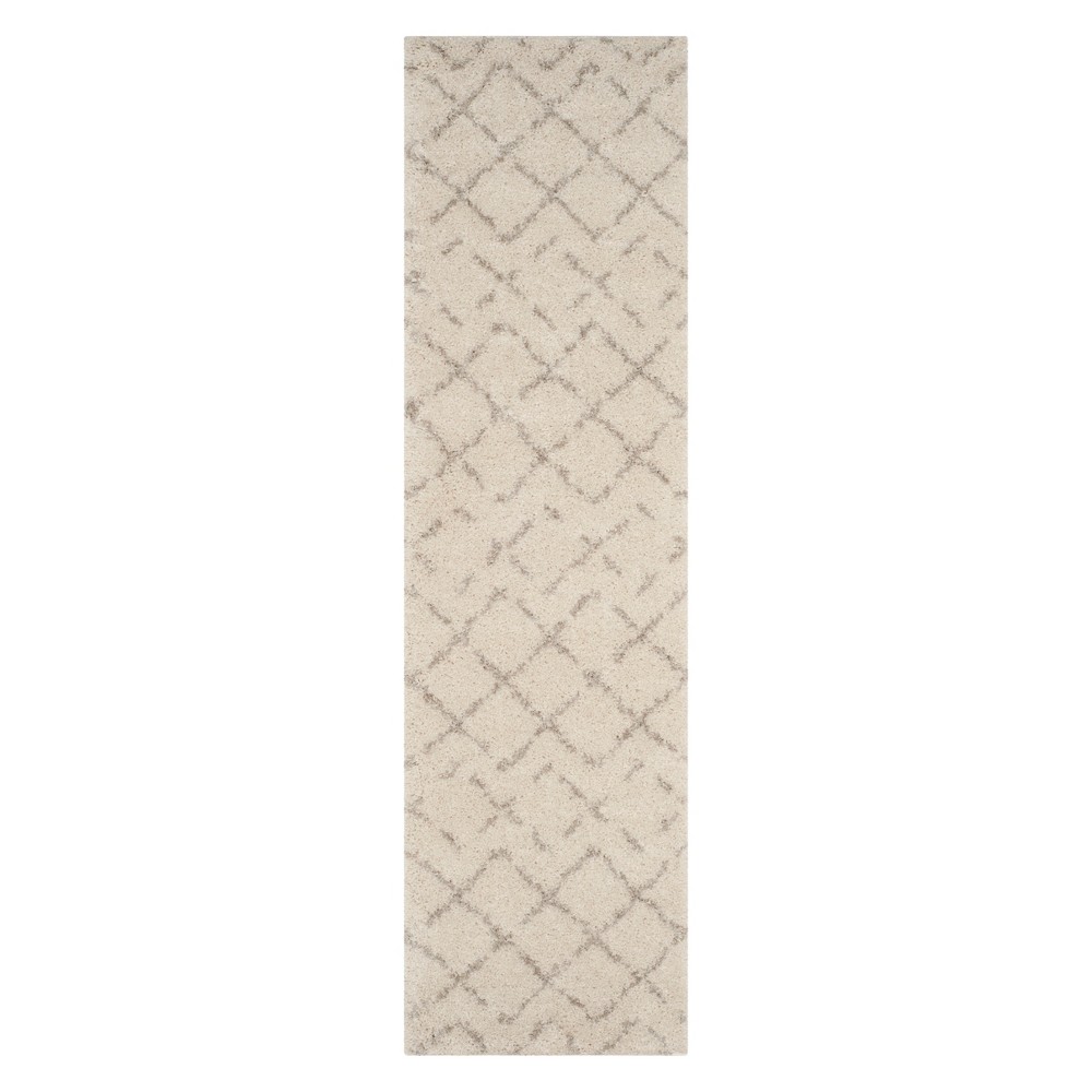 2'3inx12' Runner Crosshatch Ivory/Beige - Safavieh