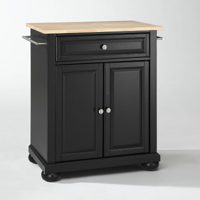 Alexandria Wood Top Portable Kitchen Island/cart Black - Crosley ...