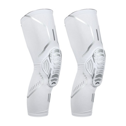 Unique Bargains 2pcs Compression Knee Braces Eva Padded Leg Sleeve  Protector Nylon White Size Xl : Target