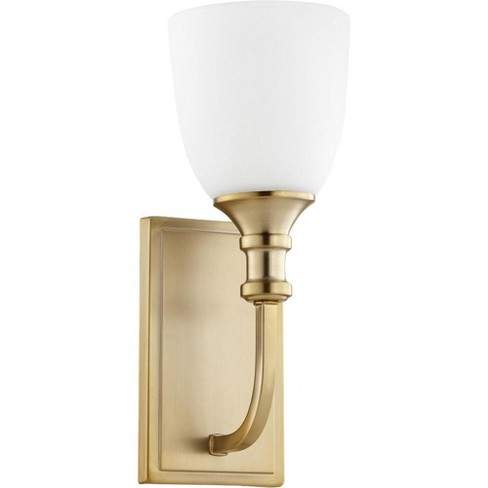 Quorum Lighting Richmond Glass Wall Sconce, 1 Light, Aged Brass - image 1 of 1