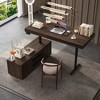 FUFU&GAGA Dark Wood - toned Height - adjustable Desk: Ergonomic, Flexible Storage, Stylish Design - 3 of 4