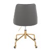TiramisuBest Contemporary Adjustable Grey Faux Leather Office Chair, 360¡ã Swivel, Armless - 4 of 4