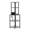 LIVAREEmlen 5 Tier Corner Shelf with USB Plug,Glass Holder,Tall Standing Shelf for Wall Corner, Narrow Bookshelf - 2 of 4