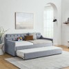 Twin Size Upholstered Daybed with Twin Size Erectable Trundle and USB Charging Design for Bedroom or Guest Room - 4 of 4