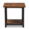 Herzen Rustic Industrial Style Antique Textured Finished Metal Distressed Wood Occasional End Table - Black - Baxton Studio - 3 of 4