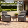 Belord Patio Swivel Chairs with 6-Inch Extra Thick Cushion, All-Weather Brown Wicker 3-Piece Patio Furniture Set with High Back Swivel Glider Chairs - 4 of 4