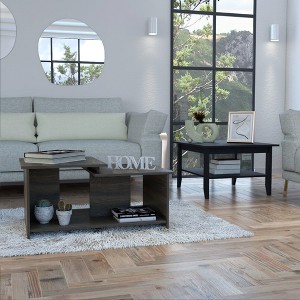 Houston 2 Piece Living Room Set, Mojito Coffee Table + Leanna 3 Coffee Table , Black /Espresso - 1 of 1