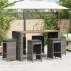 vidaXL Garden Bar Stool Set of 6 Grey PE rattan, powder-coated steel - 2 of 4