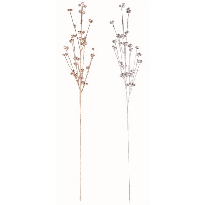 Transpac Acrylic Gold/Silver Bead Spray Set of 2 Fall/Harvest Home Decorations
