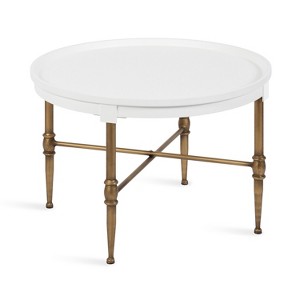 Kate and Laurel Valdi Round MDF Coffee Table, 26x26x19, White - 1 of 4