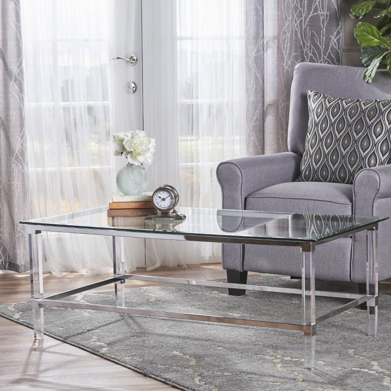 Bayla Modern Coffee Table Clear - Christopher Knight Home, 3 of 7