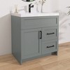Bath Vanity Cabinet without Top 30 in. W x 21.5 in. D x 33.5 in. H Gray Bathroom Vanity with Black Handle - 3 of 4