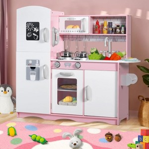 Kinder King Wooden Kids Play Kitchen, Toy Kitchen Playset for Toddler, Pretend Oven, Microwave,  Realistic Kitchen Sets for Boys Girls Age 3+ - 1 of 4