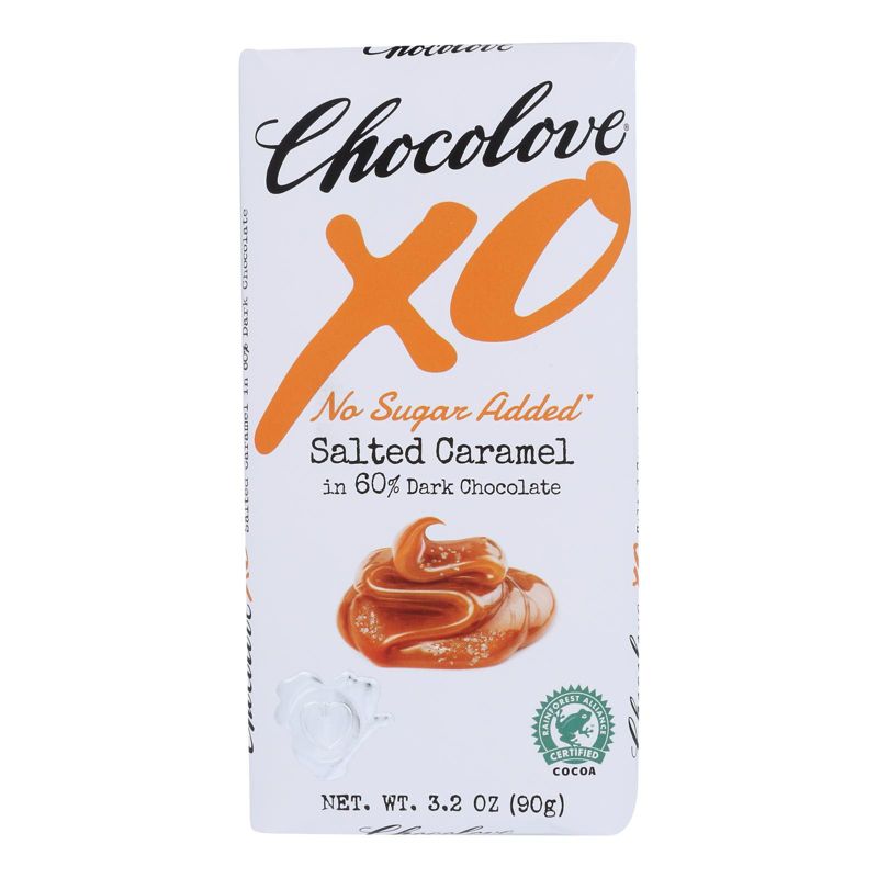 Chocolove No Sugar Added Salted Caramel in 60% Dark Chocolate Bar - Case of 10/3.2 oz, 2 of 8