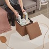 VECELO Folding Storage Ottoman Bench, End of Bed Linen Fabric Foot Rest Stool with Padded Seat, Large Footstool for Bedroom or Living Room - 4 of 4