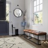 Jofran,Global Archive 50" Genuine Distressed Leather Mid-Century Modern Ottoman Bench - 2 of 4