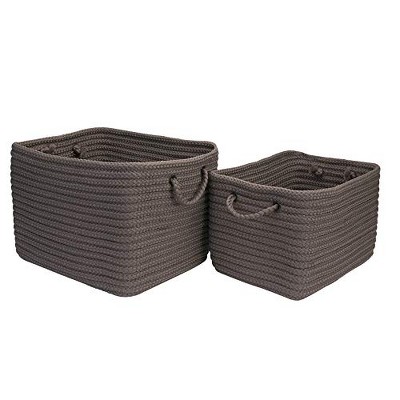 Colonial Mills Modern Farmhouse Braided Mudroom Basket, 12"x10"x8", Gravel