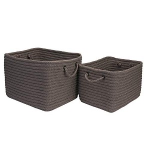 Colonial Mills Modern Farmhouse Braided Mudroom Basket, 12"x10"x8", Gravel - 1 of 1
