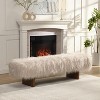 Christopher Knight Home Elara Modern Long-Haired Faux Wool Upholstered Bench - 2 of 4