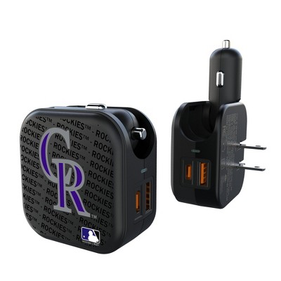 MLB National League Teams Text Backdrop 18-Watt 2 in 1 USB A/C Charger