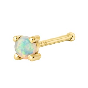 Jewelry Avalanche Natural Australian Opal Nose Stud 22G 14K Gold Nose Bone Nose Ring Stud - 1 of 4