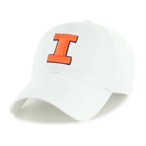 NCAA Illinois Fighting Illini Relaxed Fit White Clean Up Baseball Hat: Adjustable Cotton Cap - 1 of 2